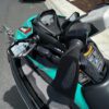 A close up of the dashboard and steering wheel on a motorcycle.