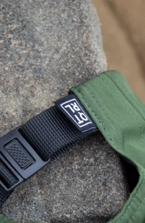 A close up of the strap on a belt